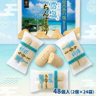 雪塩ちんすこう 大 48個入 2個×24袋 宮古島産雪塩使用 サクサク 個包装 バラマキ土産 沖縄土産 沖縄銘菓…