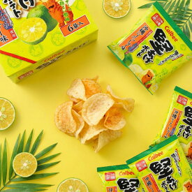 カルビー堅あげポテト沖縄シークヮーサー味 90g(15g×6袋) 堅あげポテトシークワーサー ご当地ポテト ご当地限定ポテトチップス 柑橘系ポテチ ポテトチップス スナック菓子 おつまみ お菓子 沖縄限定 沖縄土産 お土産 バラマキ ギフト プチギフト プレゼント 人気 定番