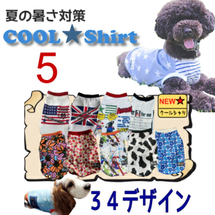 楽天市場 クールシャツ 全25種 サイズ5 小型犬 夏 用 冷感 オシャレ 犬服 メッシュ お揃い 国産 濡らして着せる ひんやり ボストンテリア ジャックラッセル シーズー Uvカット 英語 星柄 熱中症対策 防蚊 送料無料 涼 イギリス 国旗 Awandy Good Life For Dog