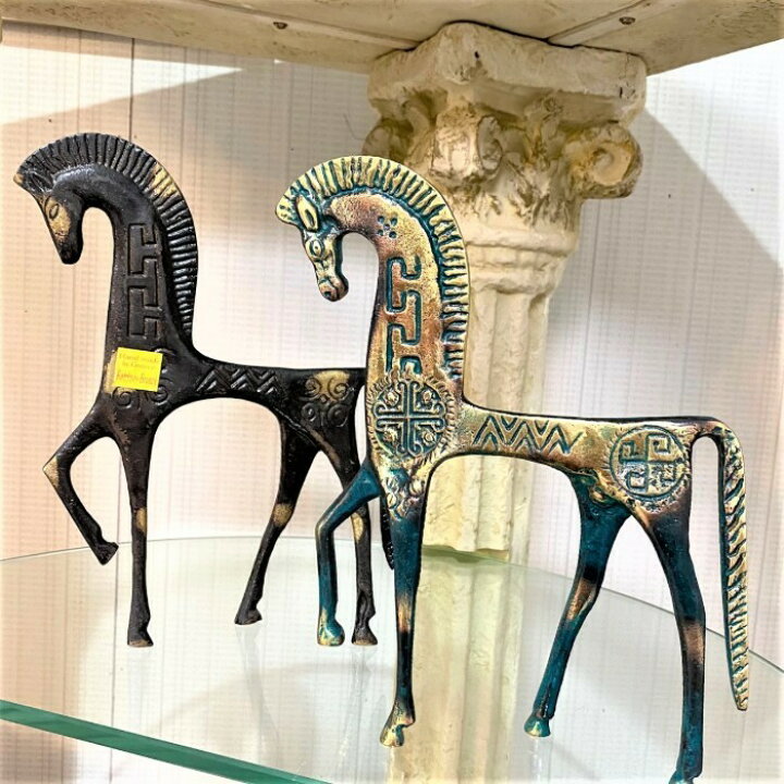 楽天市場】ギリシャ輸入【ギリシャ製 青銅の魔除け馬 大 台座なし 