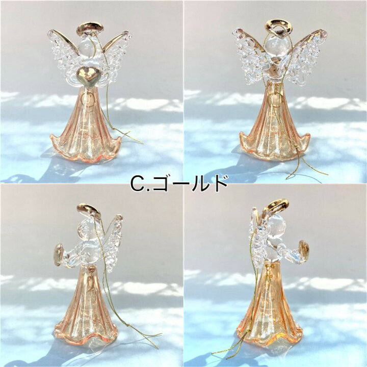 楽天市場】≪天使 置物＊天使雑貨≫ ガラスの天使 【ハッピーカラー 