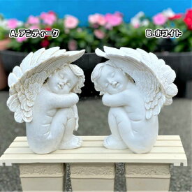 ≪天使 置物＊天使雑貨＊エンジェル雑貨≫小さなキューピッド★【プリティエンジェル　ホワイト＆アンティーク】オブジェ　インテリア置物 ホワイトデー　プレゼント　ギフト　贈り物　ガーデン