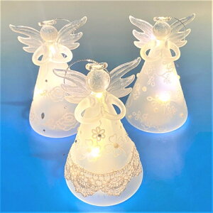 ≪天使 置物*天使雑貨≫ ガラスの天使 【フロストガラス ライトエンジェル】インテリア エンジェル 天使 置物 オーナメント 誕生日 お祝い 贈り物 ギフト プレゼント Xma