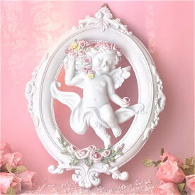 ≪天使 置物＊天使雑貨＊エンジェル雑貨≫【花冠のかわいい天使の壁掛け】インテリア　壁掛け　天使　置物　母の日　誕生日　Xmas　クリスマス　ホワイトデー　プレゼント　贈り物　ギフト　オブジェ　オーナメント【売れ筋】