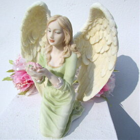 ≪天使 置物＊天使雑貨＊エンジェル雑貨≫　慈愛の天使【Kneeling Angel With Flower】大人な天使　ホワイトデー　アニバーサリー　誕生日　プレゼント　ギフト　贈り物　インテリア　置物