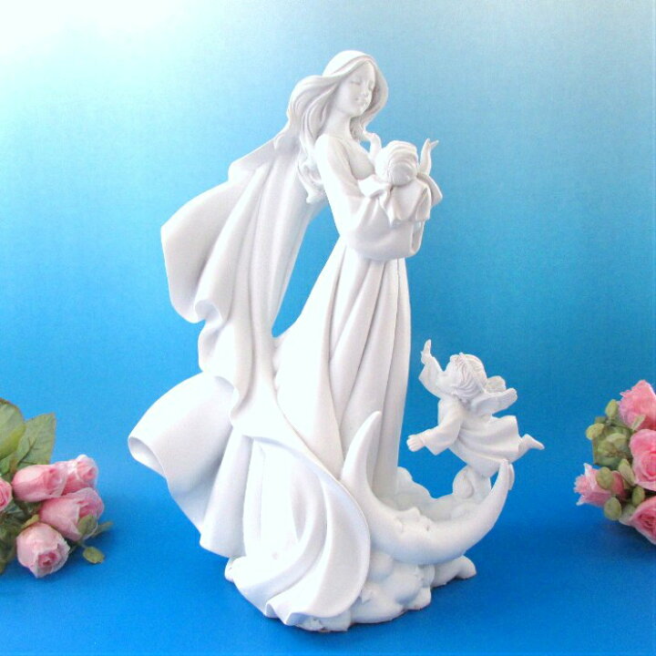 楽天市場】≪天使 置物＊天使雑貨＊エンジェル雑貨≫愛に満ちた聖母子 