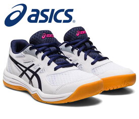 ★軽量性・柔軟性・サポート力と耐久性★【アシックス　asics】【シューズ　靴】 1074A039 ジュニア用バレーボールシューズ 子供 こども UPCOURT(アップコート) 5 GS ホワイト/ピーコート 103 [230403]