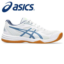 ★柔軟性＆耐久性！軽量モデル★【2024年春夏モデル】【アシックス　asics】【シューズ　靴】 バドミントンシューズ UPCOURT(アップコート) 5 メンズ 1071A086 (104) ホワイト/デニムブルー [240412]