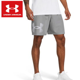 [クリアランスセール]【即日発送】【メール便可230円】【2024年春夏モデル】【アンダーアーマー　UNDER ARMOUR】【ウェア】 ショーツ メンズ ウーブン ロゴグラフィック トレーニングウェア スポーツウェア 1377139 (011) MODグレー/ホワイト [ten][240426]