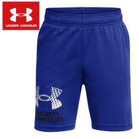 【あす楽】【即日発送】【メール便可230円】【2024年春夏モデル】【アンダーアーマー　UNDER ARMOUR】【ウェア】 ジュニア用ショーツ 子供 こども 小学生 スポーツウェア ショートパンツ ハーフパンツ 運動 普段着 1383333 (400) ロイヤル/ホワイト [ten][240426]