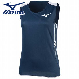 [最大2000円OFFクーポン発行中]【メール便可230円】【ミズノ　MIZUNO】【ウェア】陸上　レーシングシャツ　レディース　女性用　ノースリーブ　U2MA825014　ドレスネイビー×ホワイト　[200203]