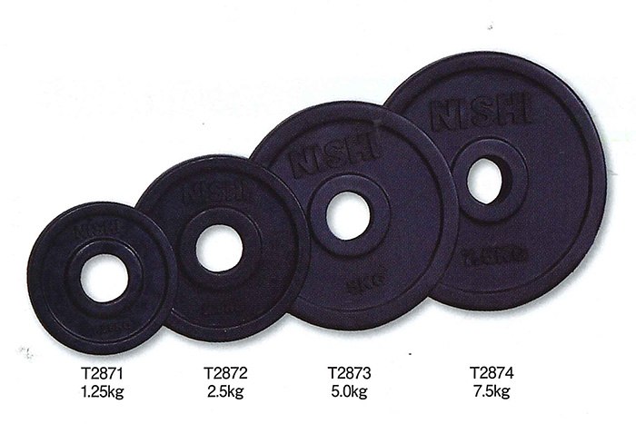 NISHI ニシスポーツ トレーニング用品 ラバープレート φ50mmバー用 2.5kg バーベルプレート 筋トレ 新色 年間定番 200410 ラバーコーティングタイプ T2872 SDラバープレート50