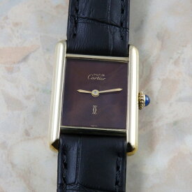 カルティエ マストタンク SM 手巻き式 希少 マホガニー ヴィンテージ アンティーク時計 Cartier Tank レディース腕時計