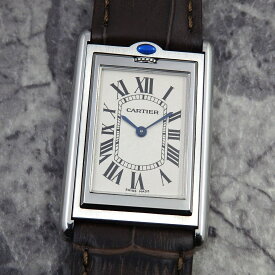 カルティエ タンクバスキュラント LM ギョーシェ ホワイト ROMAN DIAL 手巻き ヴィンテージ Cartier メンズウォッチ Ref.2390 Tank Basculante