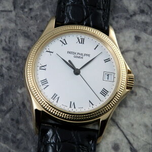 �p�e�b�N�t�B���b�v PATEK PHILIPPE �J���g���o 5117J-001 D�o�b�N�� �t 18�����C K18YG �C�G���[�S�[���h �����C �z���C�g �������� �������� �f�C�g Cal.315 CALATRAVA