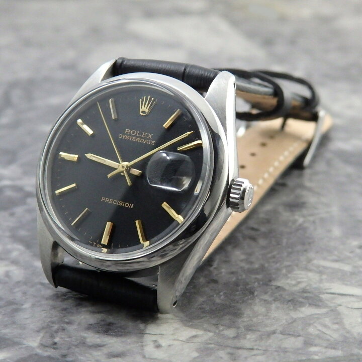 楽天市場】ロレックス オイスターデイト 6694 ブラック 黒文字盤 ROLEX 