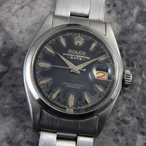 bNX ICX^[p[y`AfCg Ref.6534 BLACK DIAL ԍJ_[ 1958N Be[W  ROLEX Cal.1030 o^tC[^[