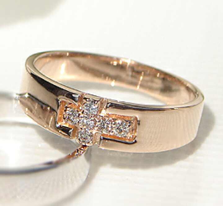 楽天市場】k18WG/PG クロス ピンキー リング : jewelry shop BeJ