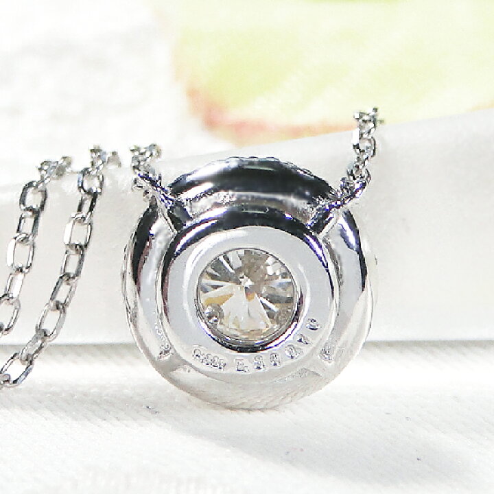 楽天市場】Pt900【0.4ct】サークルモチーフ ダイヤモンド ネックレス 