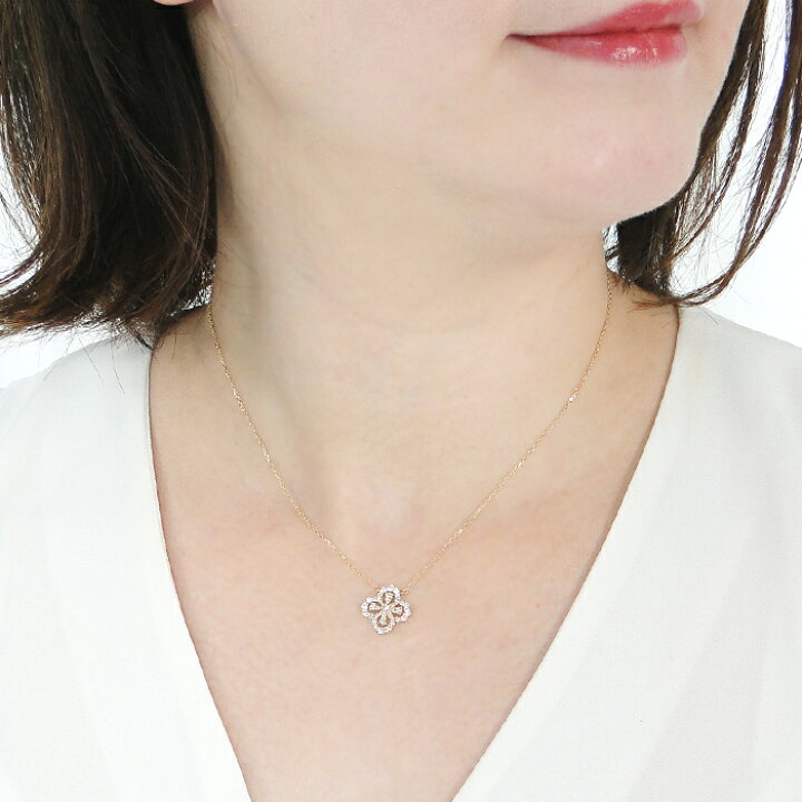 楽天市場】K18YG/WG/PG【0.50ct】ダイヤモンド フラワー ネックレス18  