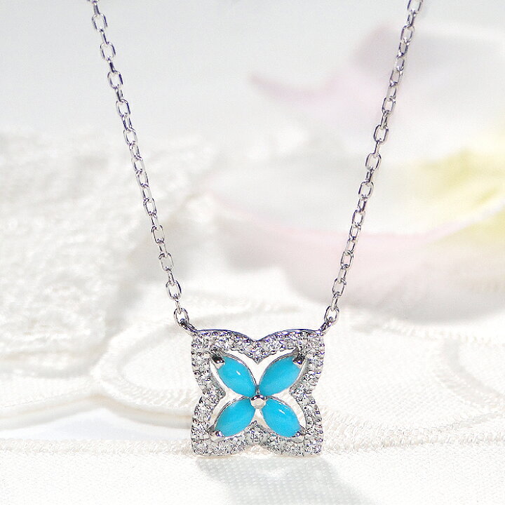 楽天市場】Pt900【0.10ct】トルコ石＆ダイヤモンド ネックレスプラチナ