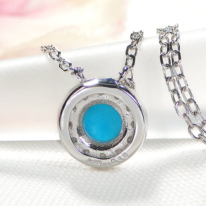 楽天市場】Pt900【0.10ct】トルコ石＆ダイヤモンド ネックレスプラチナ 