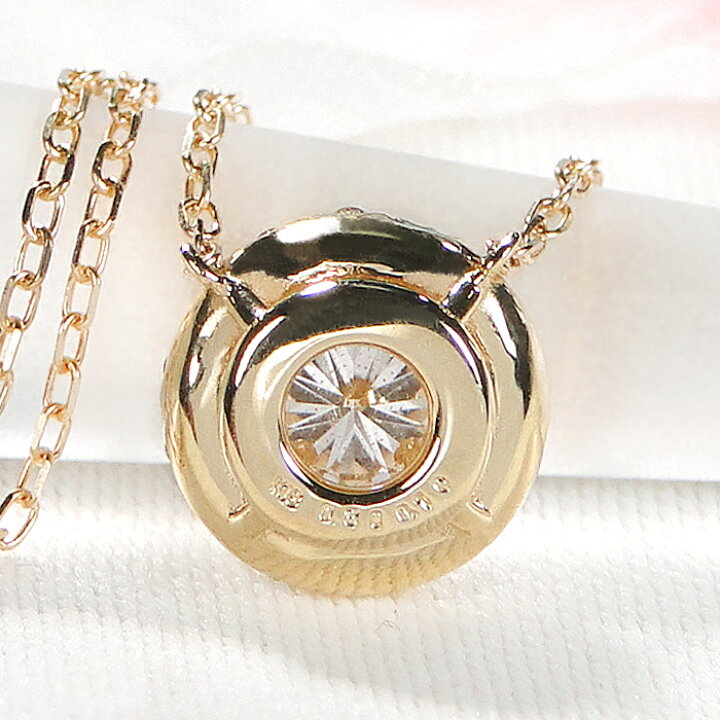 楽天市場】K18YG【0.4ct】サークルモチーフ ダイヤモンド ネックレス 