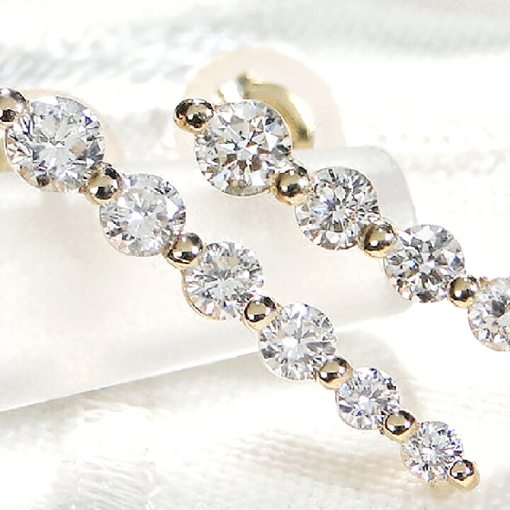楽天市場】K18YG【0.50ct】ダイヤモンド ピアスラインピアス かわいい 人気 ダイヤピアス ゴールドピアス ストレート 0.5カラット グラデーションライン 送料無料 代引手数料無料 品質保証書 ご褒美 贈り物 誕生日 記念 : jewelry shop BeJ