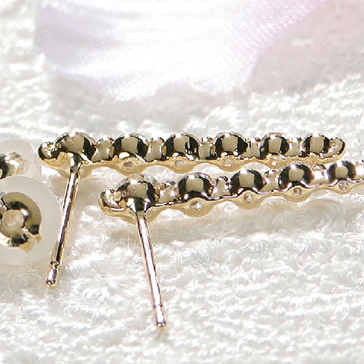 楽天市場】K18YG【0.50ct】ダイヤモンド ピアスラインピアス かわいい 