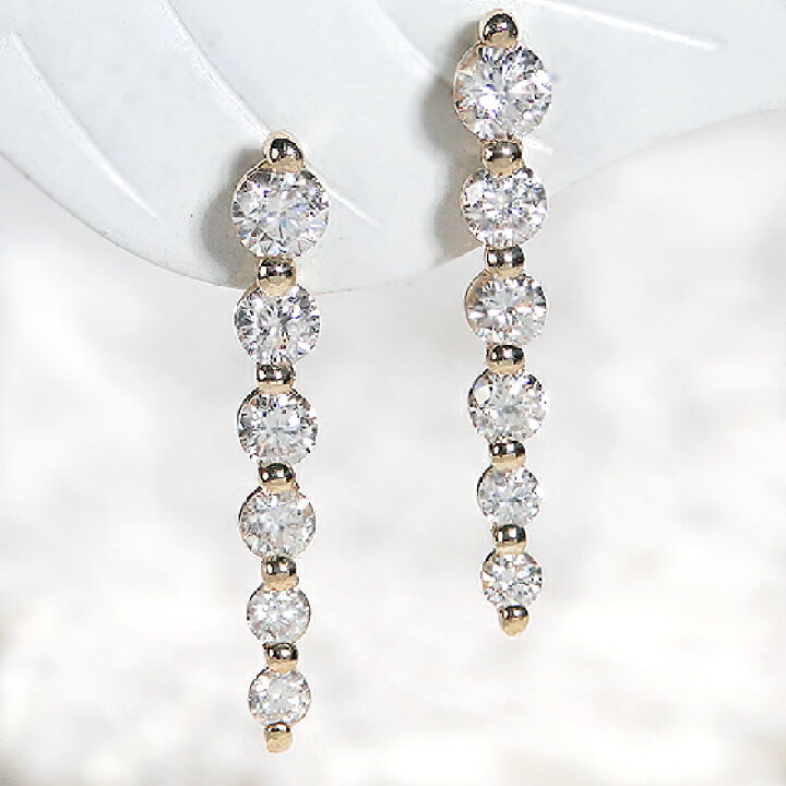 楽天市場】K18YG【0.50ct】ダイヤモンド ピアスラインピアス かわいい 