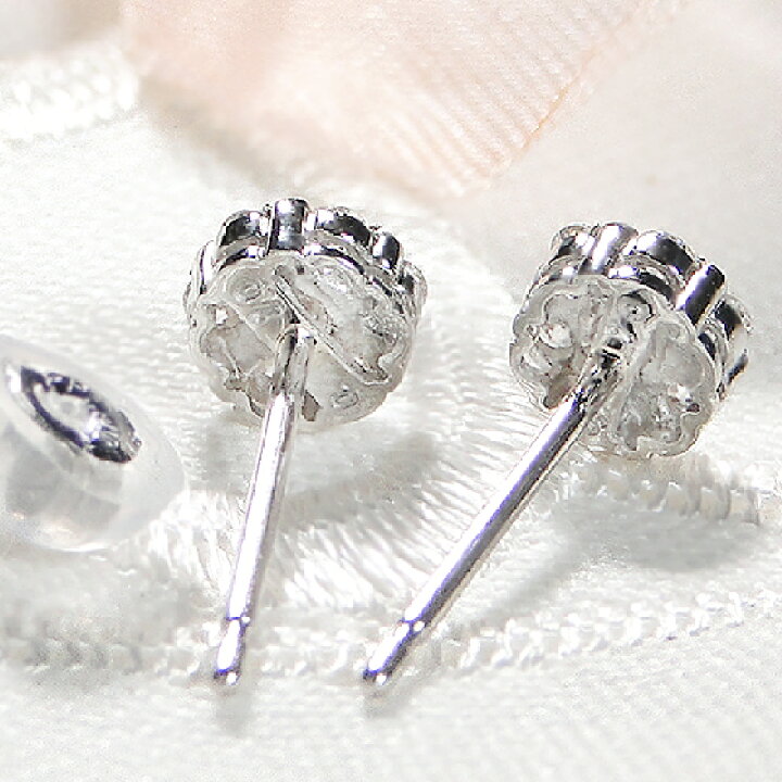 楽天市場】Pt900【0.20ct】ダイヤモンド ピアスフラワーピアス 