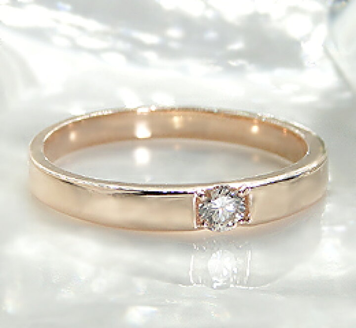 楽天市場】K10PG/YG/WG 【0.1ct】一粒ダイヤモンドリング : jewelry  