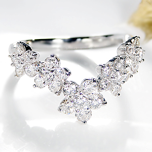 楽天市場】pt900【1.0ct】フラワー ダイヤモンドリング : jewelry shop BeJ