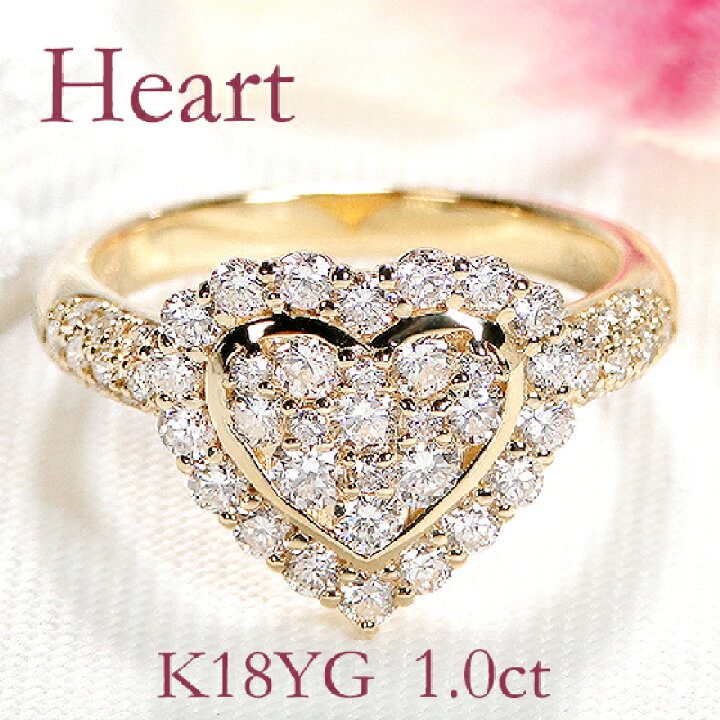 楽天市場】K18YG/PG/WG【1.0ct】ダイヤモンド ハートモチーフ パヴェ 