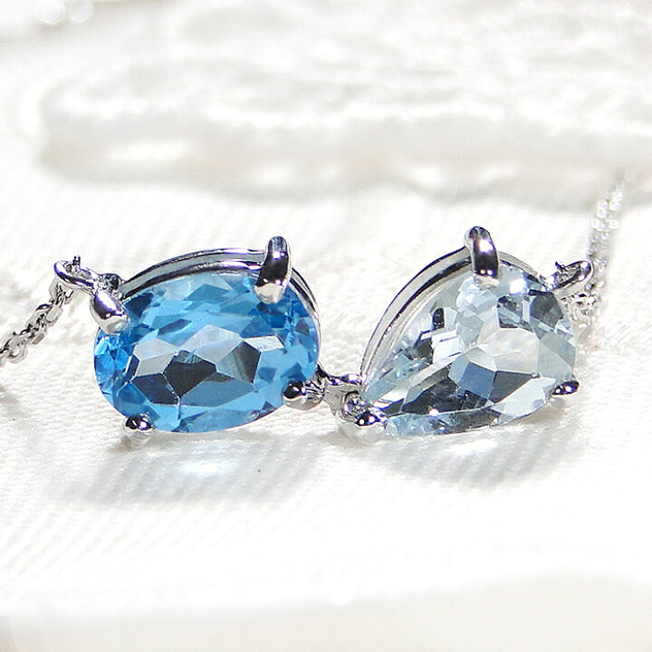 楽天市場】K10WG ブルートパーズ & アクアマリン ブレスレットブレス 