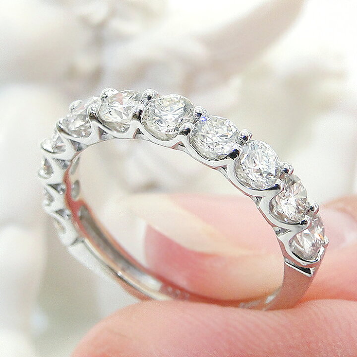 楽天市場】Pt950【1.00ct】ダイヤモンド ハーフエタニティ リング送料 