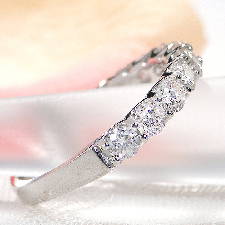 楽天市場】Pt950【1.00ct】ダイヤモンド ハーフエタニティ リング送料 