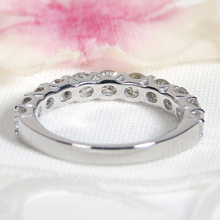楽天市場】Pt950【1.00ct】ダイヤモンド ハーフエタニティ リング送料 
