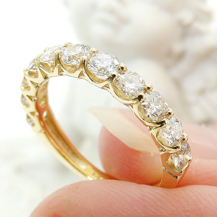 楽天市場】K18YG/PG/WG【1.00ct】ダイヤモンド ハーフエタニティ 