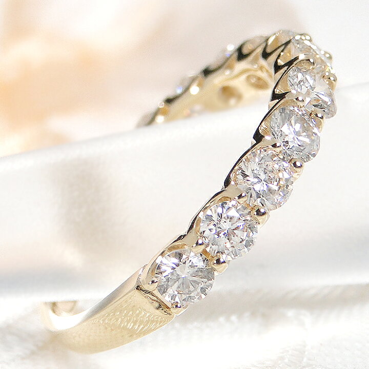 楽天市場】K18YG/PG/WG【1.00ct】ダイヤモンド ハーフエタニティ 