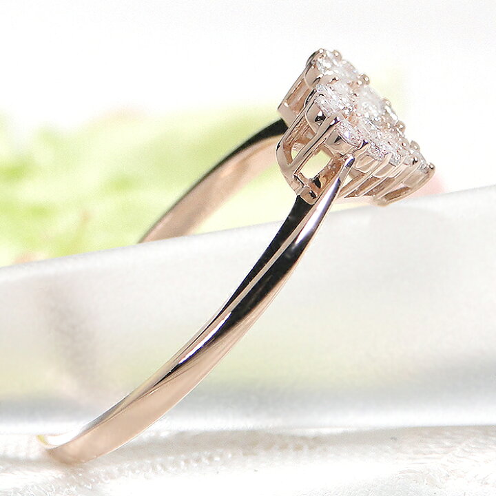 楽天市場】K18YG/PG【0.20ct】ハートモチーフ ダイヤモンド リングK18  