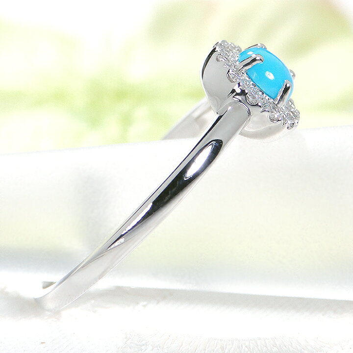 楽天市場】【Pt900】トルコ石＆ダイヤモンド リング【0.10ct  