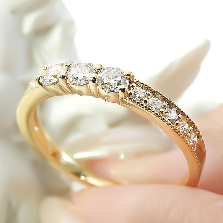 楽天市場】【K18YG】ダイヤモンド リング【0.4ct】レディース 