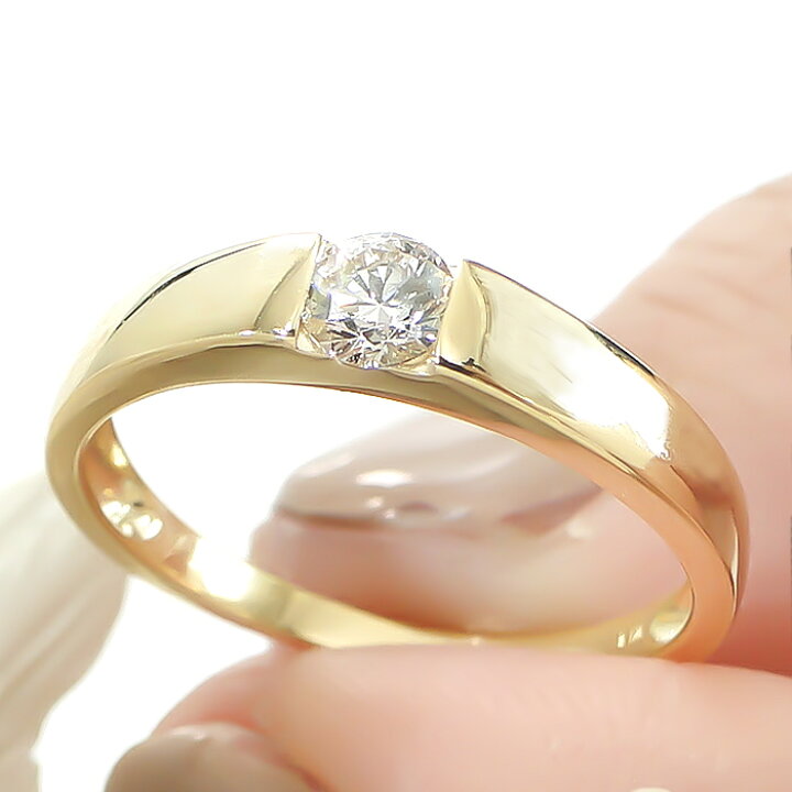 楽天市場】K18YG【0.17ct】一粒 ダイヤモンド リング 送料無料 代引 
