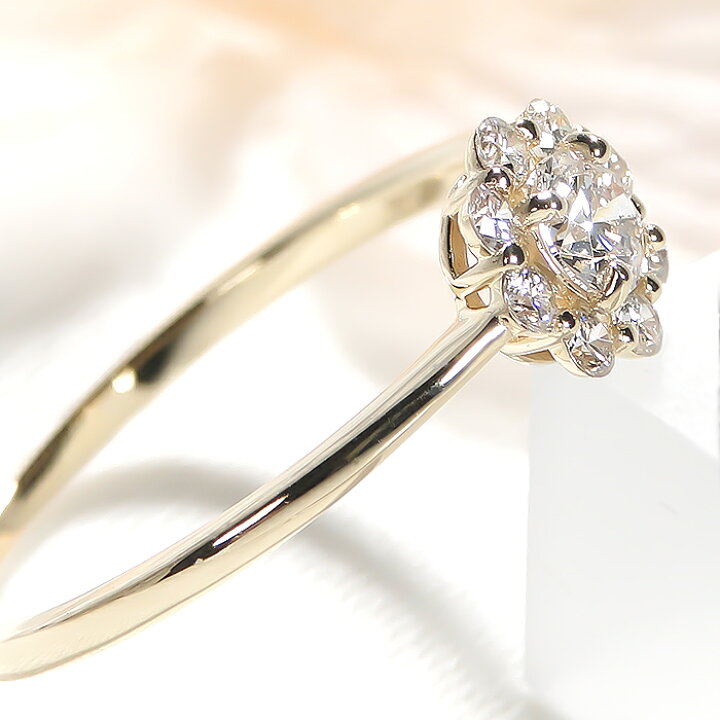 楽天市場】K18YG/PG/WG【0.30ct】フラワー ダイヤモンド リング送料 