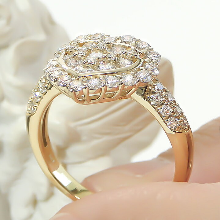 楽天市場】K18YG/PG/WG【1.0ct】ダイヤモンド ハートモチーフ パヴェ  