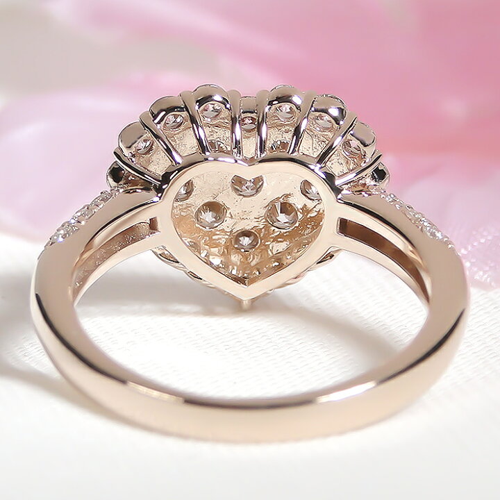 楽天市場】K18YG/PG/WG【1.0ct】ダイヤモンド ハートモチーフ パヴェ  