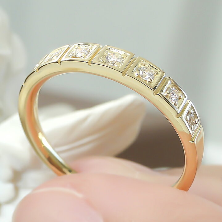 楽天市場】K18YG/PG/WG【0.10ct】ダイヤモンド エタニティリング 送料 