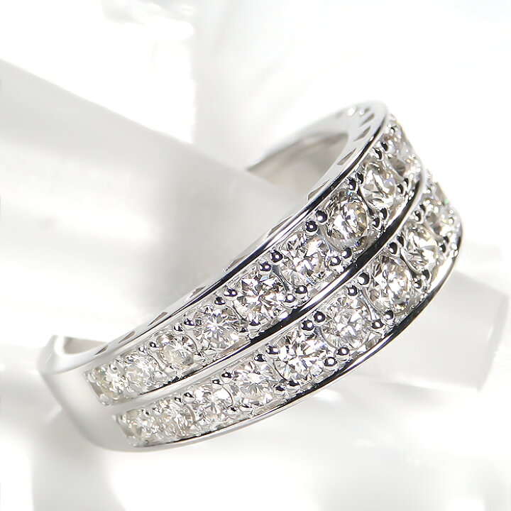 楽天市場】pt900【1.0ct】ダイヤモンド 2連 エタニティリング送料無料 