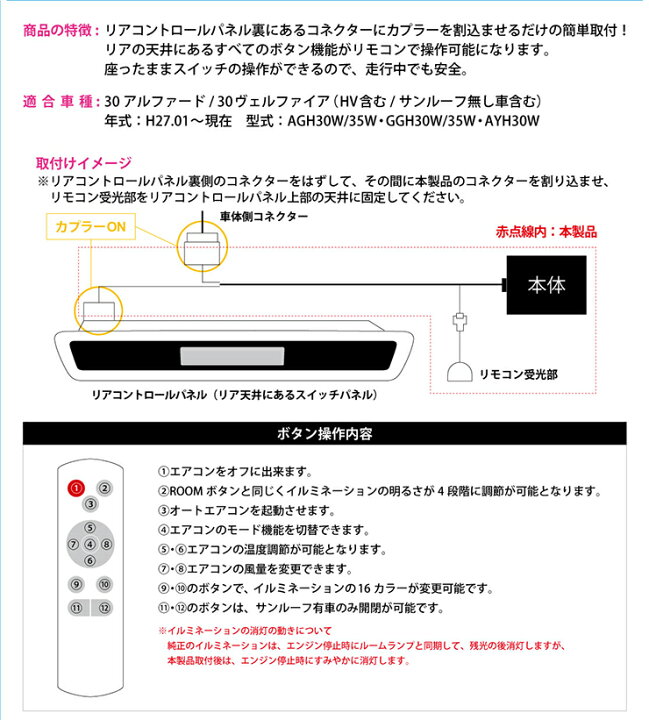 楽天市場】トヨタ 30アルファード/30ヴェルファイア リアスイッチ 